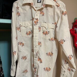 Vintage Floral Western Shirt Pearl Snap